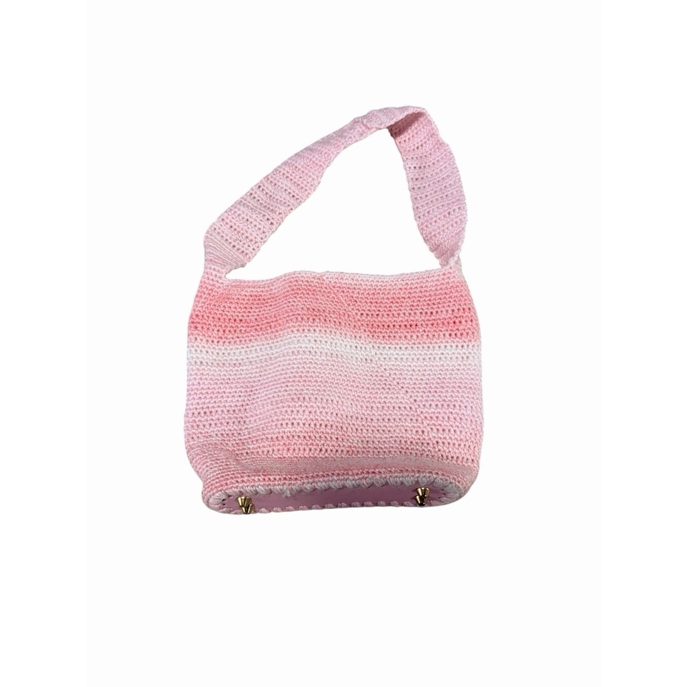 NEW Handmade Crochet Handbag PINK small tote purse